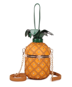 Pineapple Shaped Crossbody Bag A9355 YELLOW